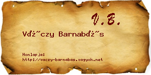 Váczy Barnabás névjegykártya